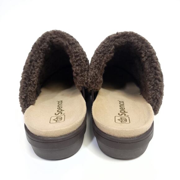 Spenco Clogs Size 9 B Brown Womens Shoe Slip On Faux Fur Suede - Picture 4 of 10